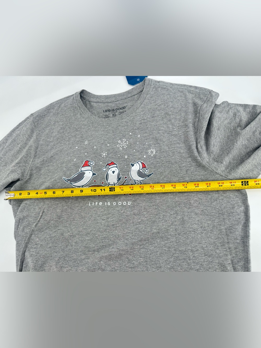 Life Is Good Crusher Tee Men's XL Winter Birds Christmas Long Sleeve NWT - Picture 7 of 8